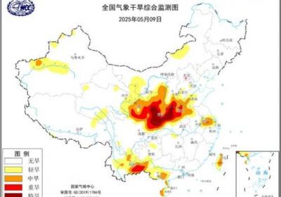 气象干旱黄色预警发布！陕西西南部、河南西南部等地特旱