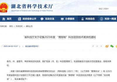 湖北省发布2025年度揭榜制科技项目需求通知