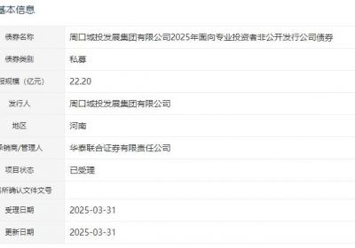 周口城投发展集团拟发行22.2亿元公司债获受理