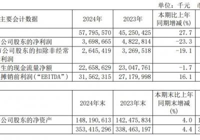 中芯国际2024年净利润降23.3%，拟不分配利润