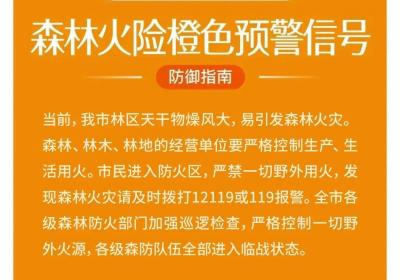 森林火险橙色预警！北京市森防办：严禁带火种入林，严禁野外用火