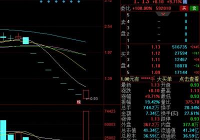 东方集团股价“地天板”走势：盘初跌破1元