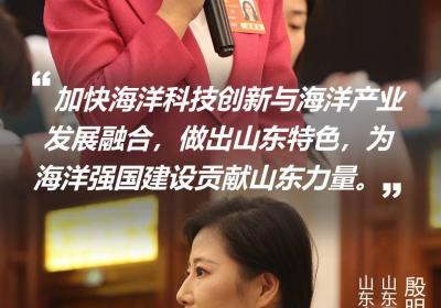 闪电海报丨山东代表团开放日 山东广播电视台记者提问全国人大代表印萍