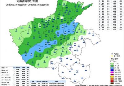 3月1日 河南淮河以北大部出现小到中雨 南阳平顶山开封郑州等地大雨