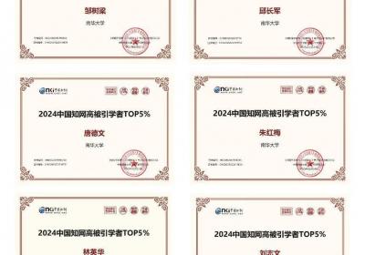 南华大学机械工程学院6位教师入选“2024中国知网高被引学者”榜单