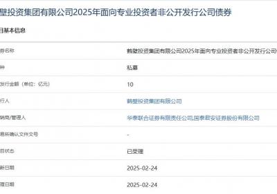 鹤壁投资集团拟发行10亿元公司债获上交所受理