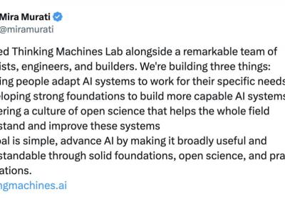 OpenAI前CTO宣布成立AI新公司