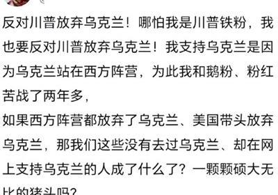 特朗普“手撕”乌克兰，乌粉集体破防