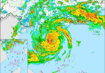超强台风“摩羯”已于今日16时20分在海南文昌沿海登陆！