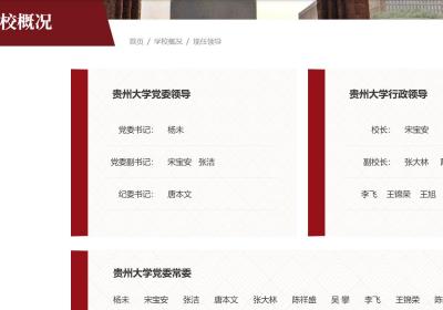 贵州大学领导班子调整
