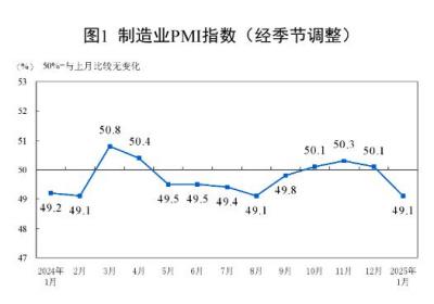 1月制造业PMI下降至49.1%，企业对未来持乐观态度