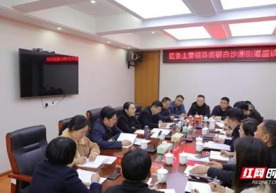 雁峰区领导调研白沙洲街道经济社会发展情况