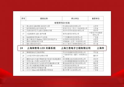 三思-上海体育场LED天幕系统荣获工信部2024年度视听典型案例