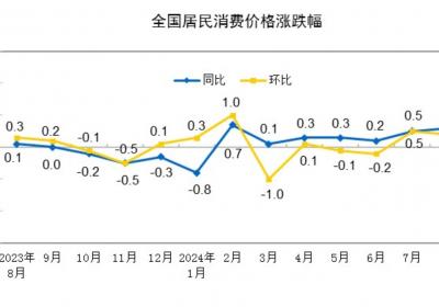 "国家统计局公布：8月CPI环比增长0.6%"