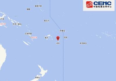 汤加群岛发生6.9级地震，震源深度100千米